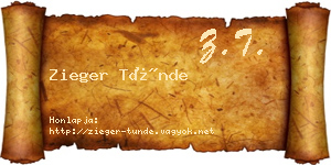 Zieger Tünde névjegykártya